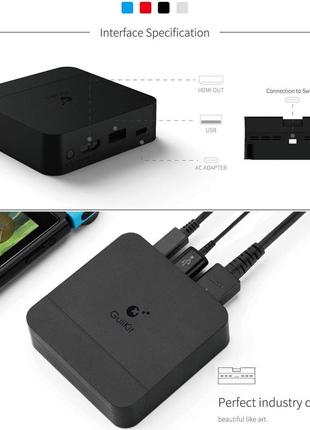 Док-станція gulikit switch,  для nintendo switch із підставкою для зарядки usb-c pd4 фото