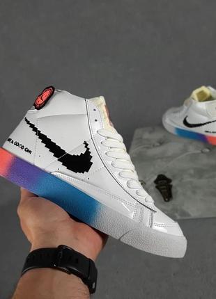 Кроссовки nike blazer mid have a good game белые цветные неоновые3 фото