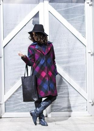Класична жіноча сумка шоппер  з натуральної шкіри чорного кольору4 фото