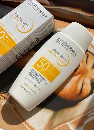 Bioderma photoderm mineral fluid spf50+ мінеральний флюїд для алергічної шкіри 75г