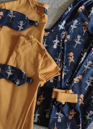 Пижамы из трикотажа для мамы и дочки