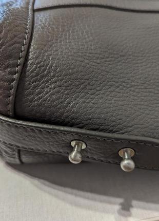 Большая сумка marco polo серого цвета из натуральной кожи.3 фото