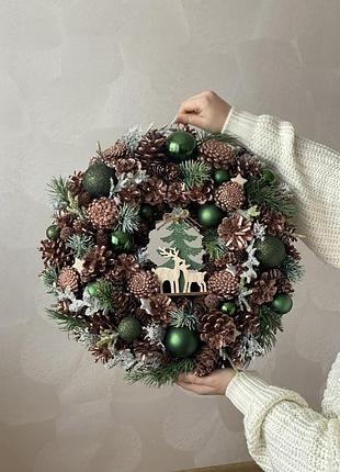 Новогодний венок. рождественский венок.