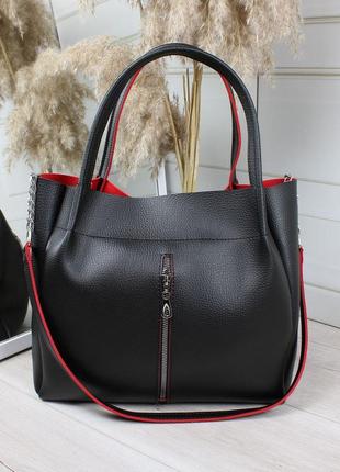 Жіноча сумка класична велика а4 чорна