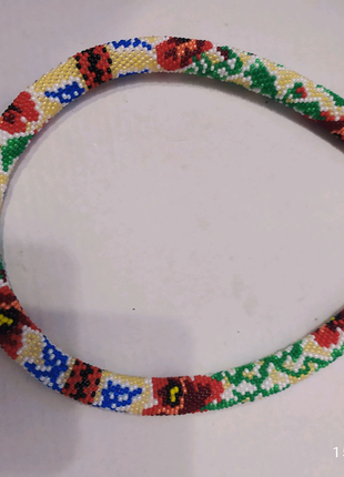 Джгут, намисто з чеського бісеру ''маки з тризубом''