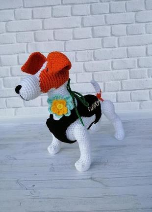 Пес патрон, сувенір український.вязаний собачка.