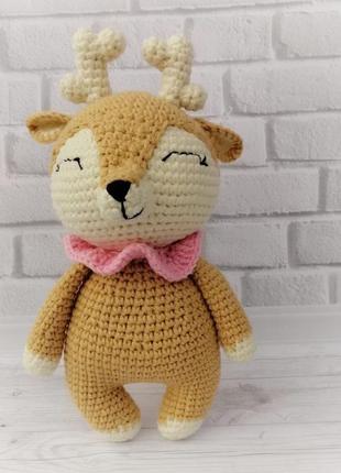 В'язані іграшки оленята. подарунок дівчинці. оленятко. лісові звірята.олень.іграшки тварини.