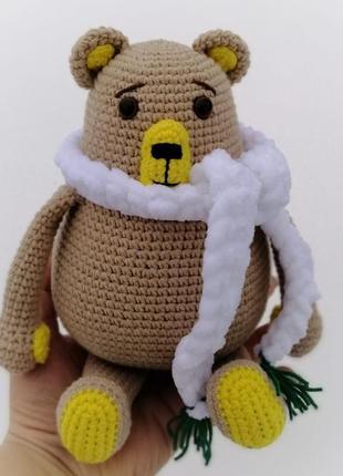 Ведмедик тедді.. вязаний мішка. подарунок під ялинку. ведмежа.2 фото