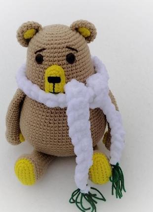 Ведмедик тедді.. вязаний мішка. подарунок під ялинку. ведмежа.5 фото