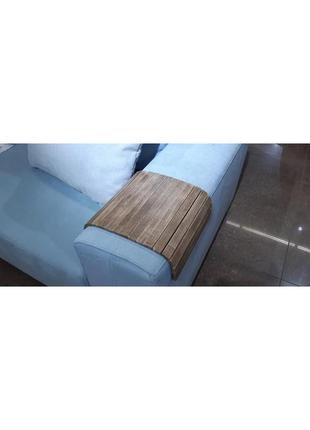 Дерев'яна підставка накладка-столик на підлокітник дивана (вінтаж)2 фото