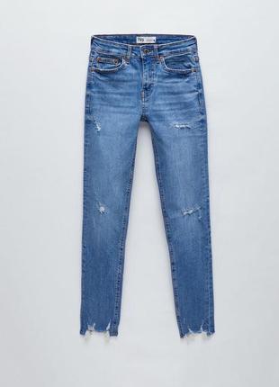 Синие джинсы premium skinny zara