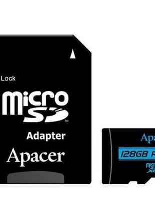 Карта памяти apacer microsdxc 128gb uhs-1 (u3) (r-100 mb/s) + adapter sd