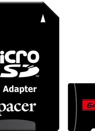 Карта памяти apacer microsdxc 64gb uhs-1 (class 10) (r-85 mb/s) + adapter sd