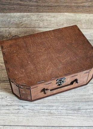 Дерев'яна коробка подарункова валізу 30 х 25 10 див. палісандрове дерево3 фото