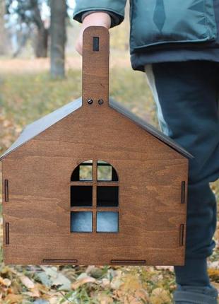 Деревянная коробка домик  корзина1 фото