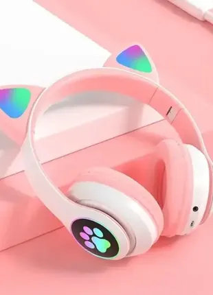 Беспроводные наушники с bluetooth и rgb подсветкой ушек и лапок.