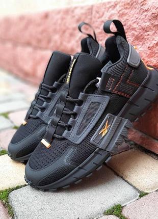 👟 кросівки   reebok zig kinetica edge чорні з помаранчевим      / наложка bs👟