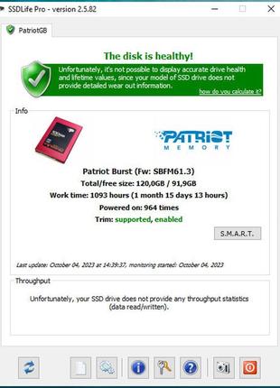 Ssd patriot burst - 120gb - satalll - жесткий диск для ноутбука (hdd) - 2.5" - как новый !