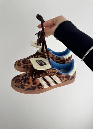 Женские кроссовки адидас самба премиум / adidas samba x walles bonner leopard premium