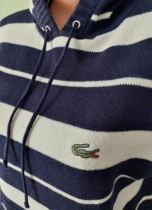 Худі- светр з капюшоном в смужки  lacoste3 фото