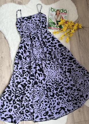 Платье сарафан принт с карманами платье миди1 фото
