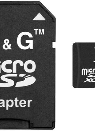 Карта памяти t&g microsdxc 128gb uhs-3 (class 10) + adapter sd