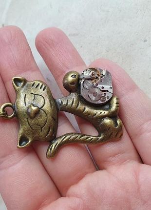 Кулон кот в стиле стимпанк steampunk 2