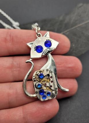Кулон кіт в стилі стімпанк steampunk