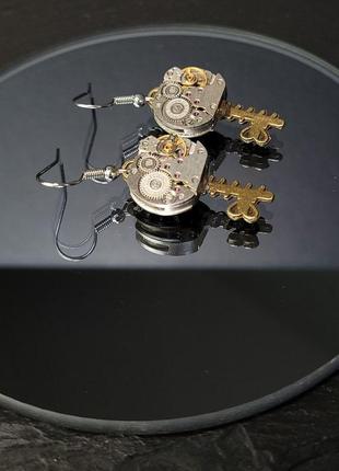 Серьги ключики в стиле стимпанк steampunk4 фото