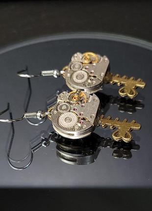 Серьги ключики в стиле стимпанк steampunk6 фото