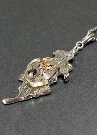 Кулон лист в стиле стимпанк steampunk 3