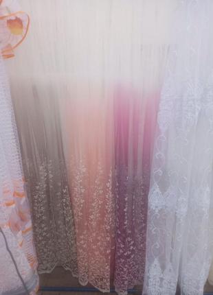 Тюль омбре з малюнком. різні кольори! hit!