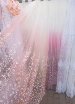 Тюль омбре з малюнком. різні кольори! hit!