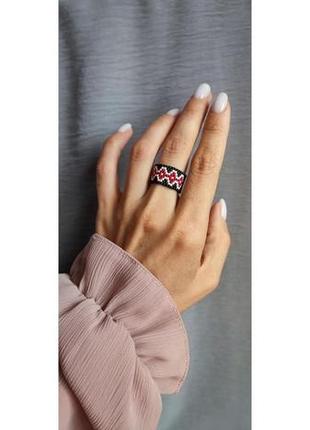 Каблучка кільце з японського бісеру miyuki delica ручної роботи