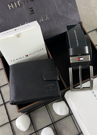 Подарунковий набір tommy hilfiger (ремінь + гаманець)
