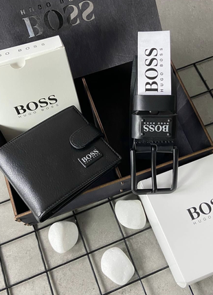 Подарунковий набір boss (ремінь + гаманець)4 фото