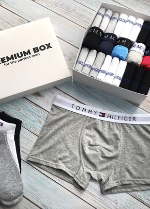 Premium box tommy hilfiger (5 шт трусів + 18 пар шкарпеток)