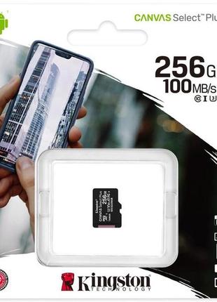 Карта пам'яті kingston microsdxc 256gb canvas select plus a1 uhs-1 u3 (r-100 mb/s, w-85 mb/s)2 фото