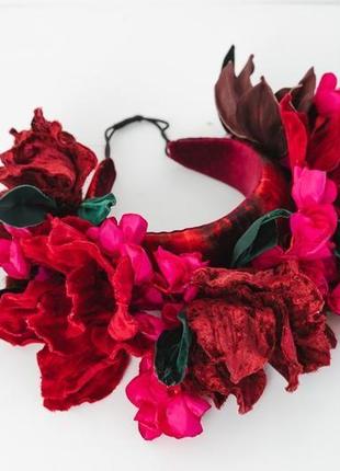 Обруч с цветами ручной работы