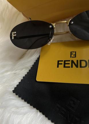 ‼️ окуляри овал fendi first crystal чорні нові з логотипом f фенді2 фото