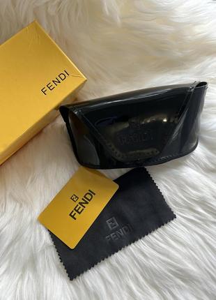 ‼️ окуляри овал fendi first crystal чорні нові з логотипом f фенді6 фото