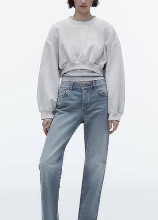 Zara прямые джинсы со средней посадкой, брюки, брюки2 фото