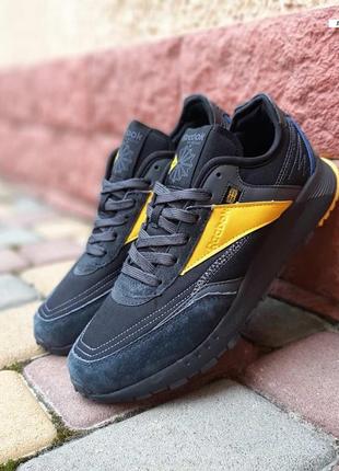 👟 кросівки   reebok classic чорні з жовтим      / наложка bs👟