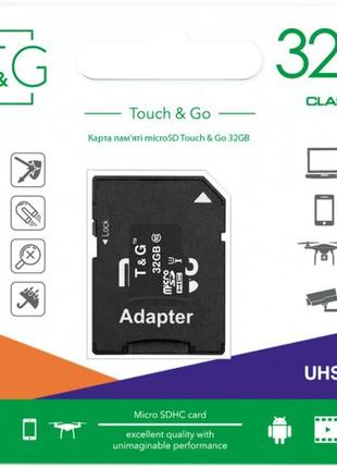 Карта пам'яті t&g microsdhc 32gb uhs-3 (class 10) + adapter sd2 фото