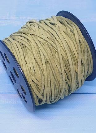Замшевый шнур 3 мм, оливковый, метр, оливковый