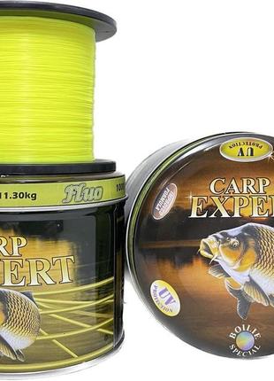 Леска carp expert uv fluo жёлтая 1000м 0.28мм 11.3кг energofish