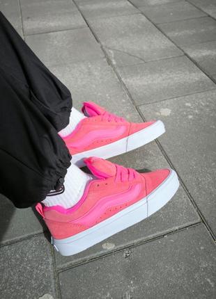 Крутейшие женские кеды vans knu skool acid pink розовые6 фото