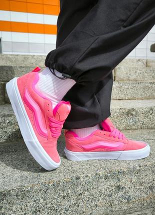 Крутейшие женские кеды vans knu skool acid pink розовые