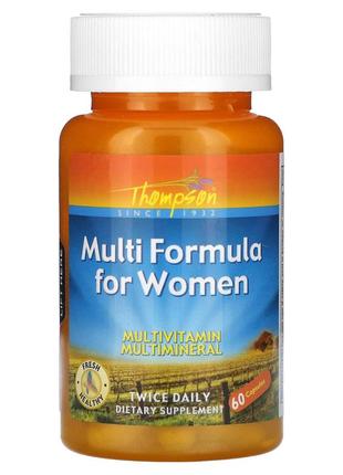 Thompson мульти формула для жінок 60 капсул комплекс вітамінів мінералів вітамін а с d3 е tho-195465 фото