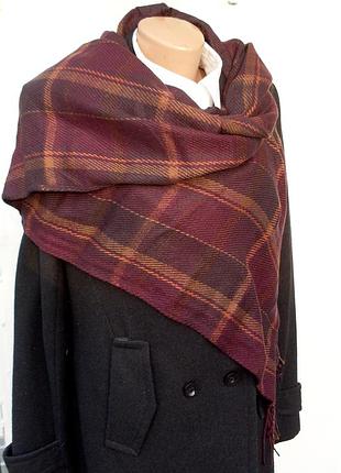 Шарф теплий акриловий в клітинку в клітку красивий